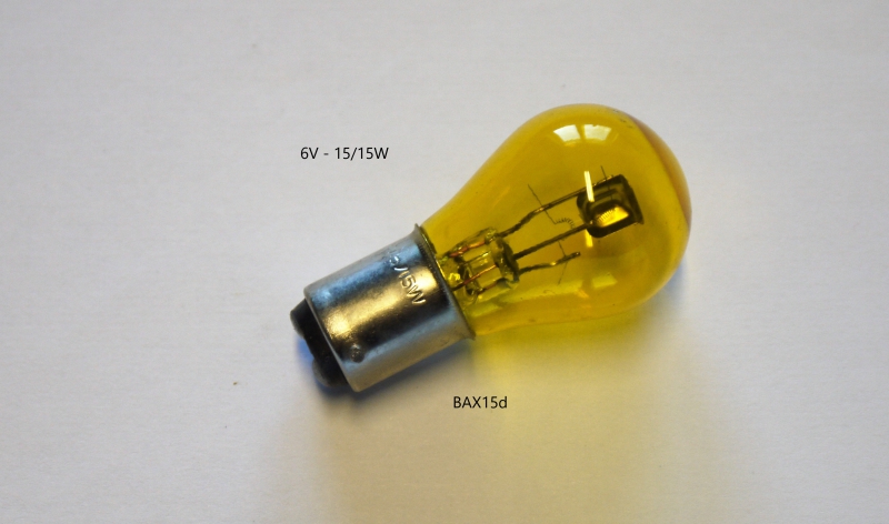 1210879 Duplolamp 6V15/15W BAX15d geel www.KBparts4oldtimer.nl